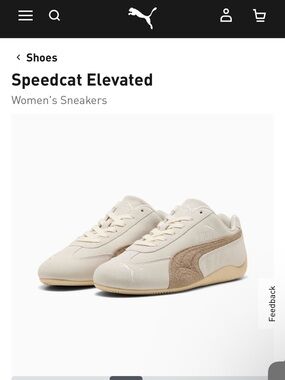 Puma Speedcat Elevated Women's Sneakers — Cream and Beige Size 7